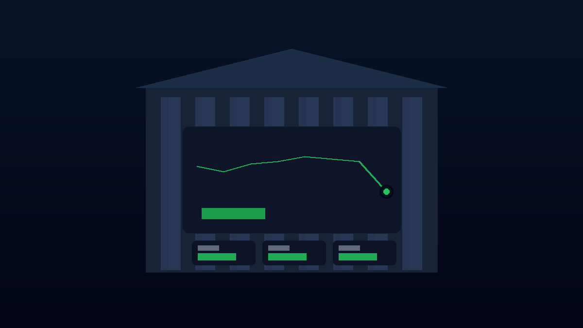 Federal Reserve building silhouette overlaid with real-time CPI economic data dashboard showing June 2026 decline, Fed rate at 3.63%, and key economic indicators